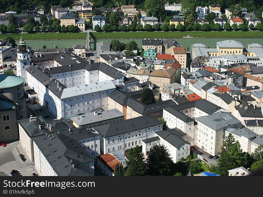 View on historical center of Salzburg from the top (Salzburg, Austria). View on historical center of Salzburg from the top (Salzburg, Austria)