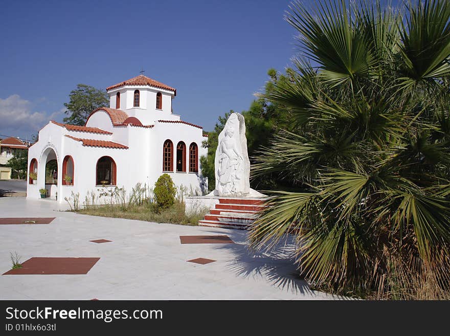 Little church in Limenaria, island Thassos, Greece, Europe