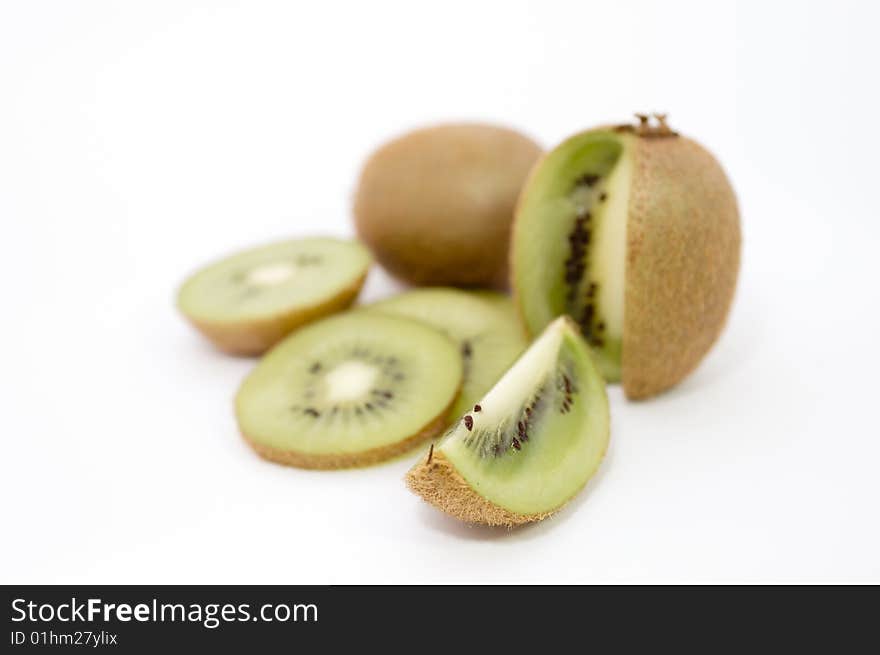 Tropical fruits on white background