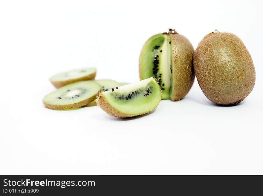 Tropical fruits kiwi on white background. Tropical fruits kiwi on white background