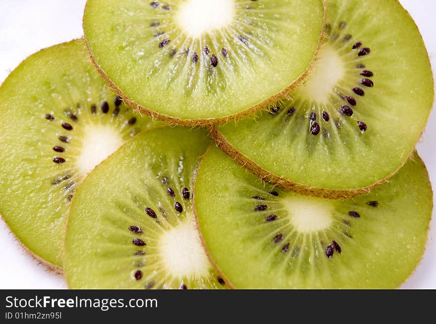 Tropical fruits on white background