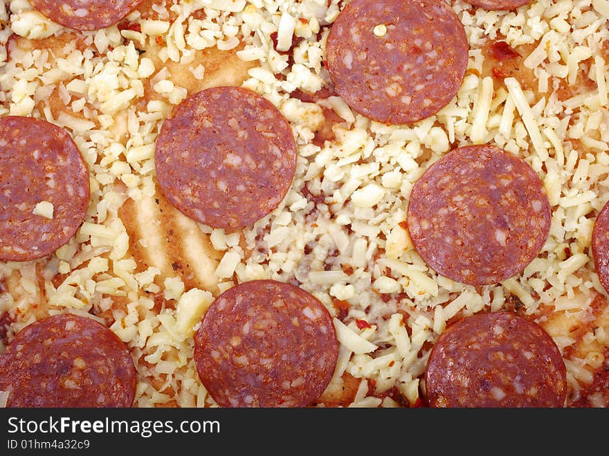 Pizza with cheese and sausage