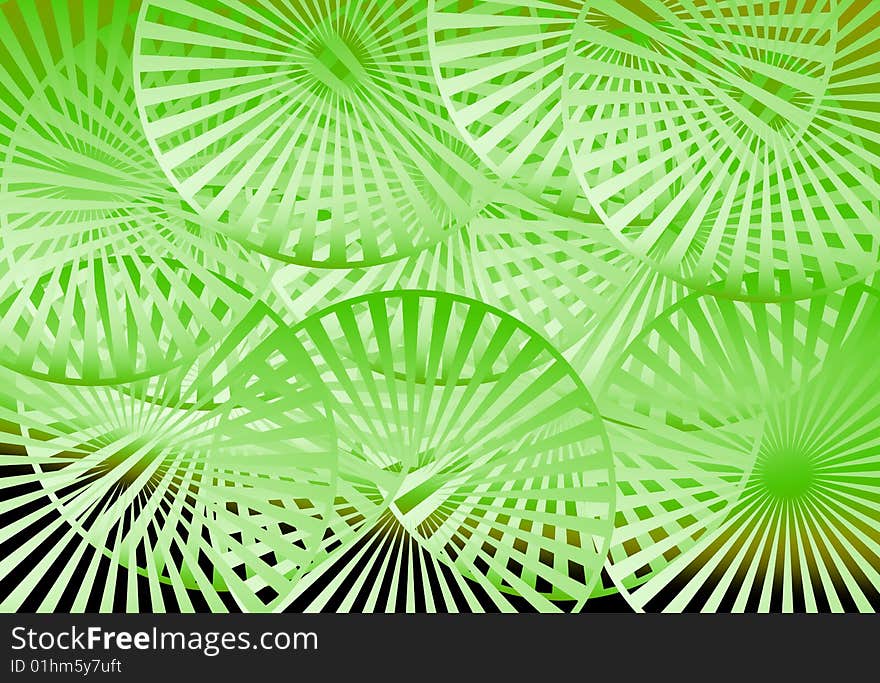 Green wheels background generated by illustration. Green wheels background generated by illustration