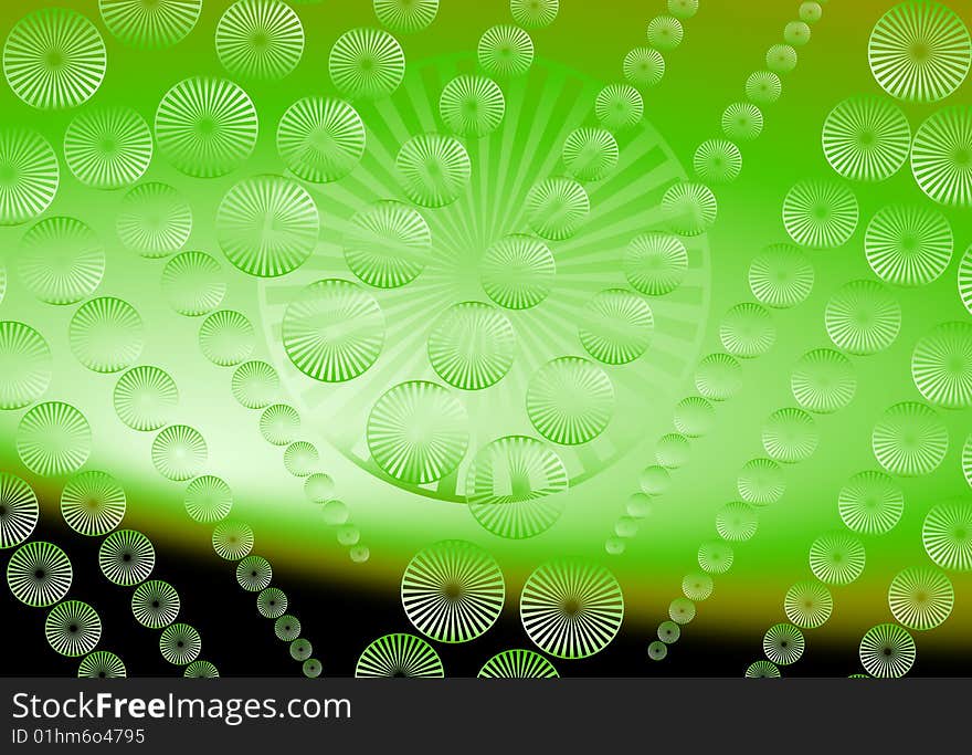 Green wheels background generated by illustration