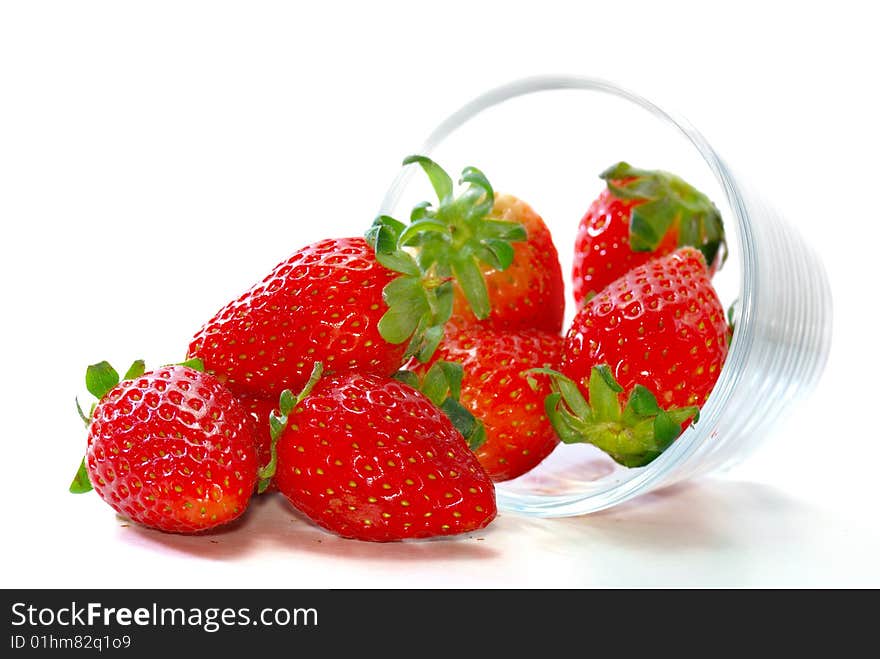 Fresh Strawberries in a transparent glass. Fresh Strawberries in a transparent glass