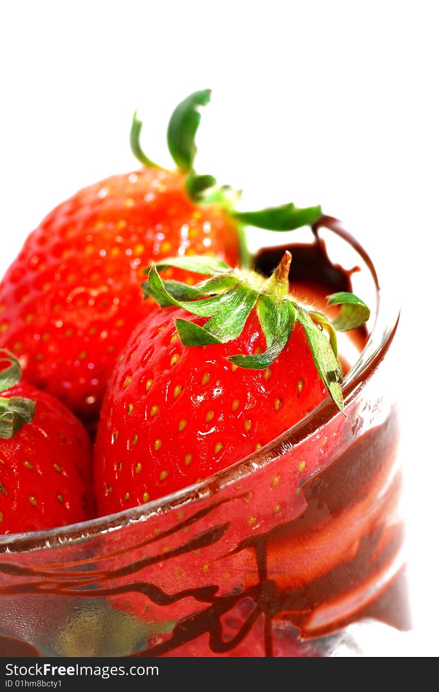 Fresh Strawberries in a transparent cup. Fresh Strawberries in a transparent cup