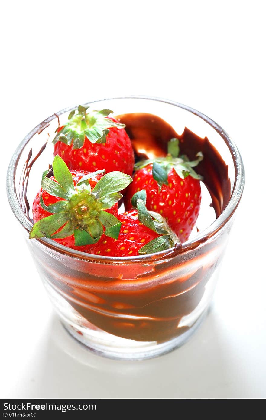 Fresh Strawberries in a transparent cup. Fresh Strawberries in a transparent cup