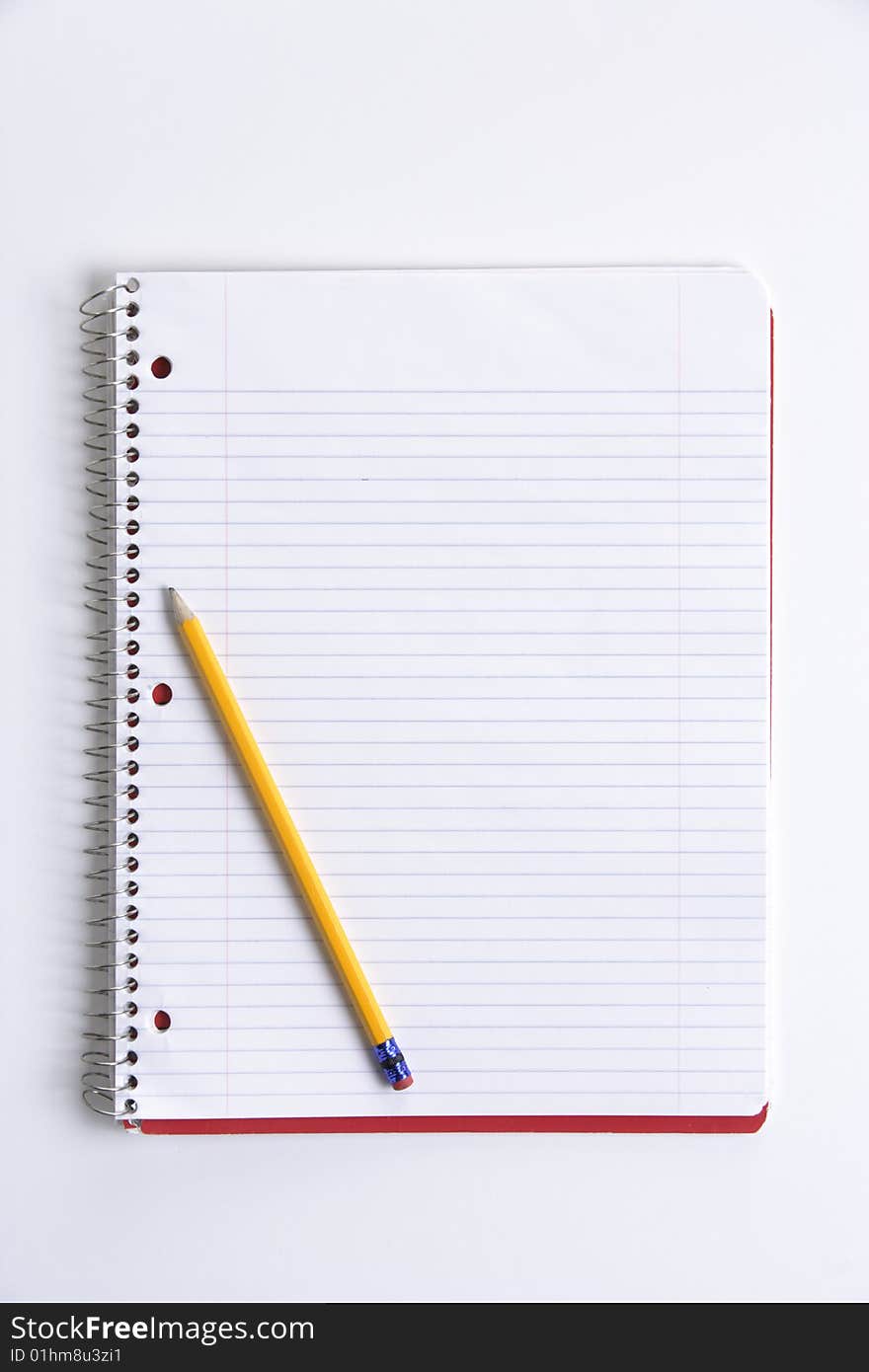 Blank notebook on desk