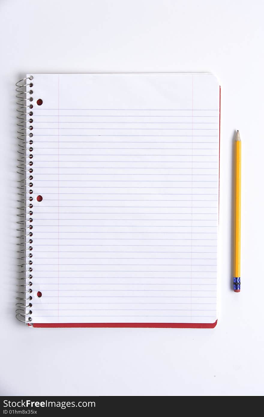 Blank notebook on desk