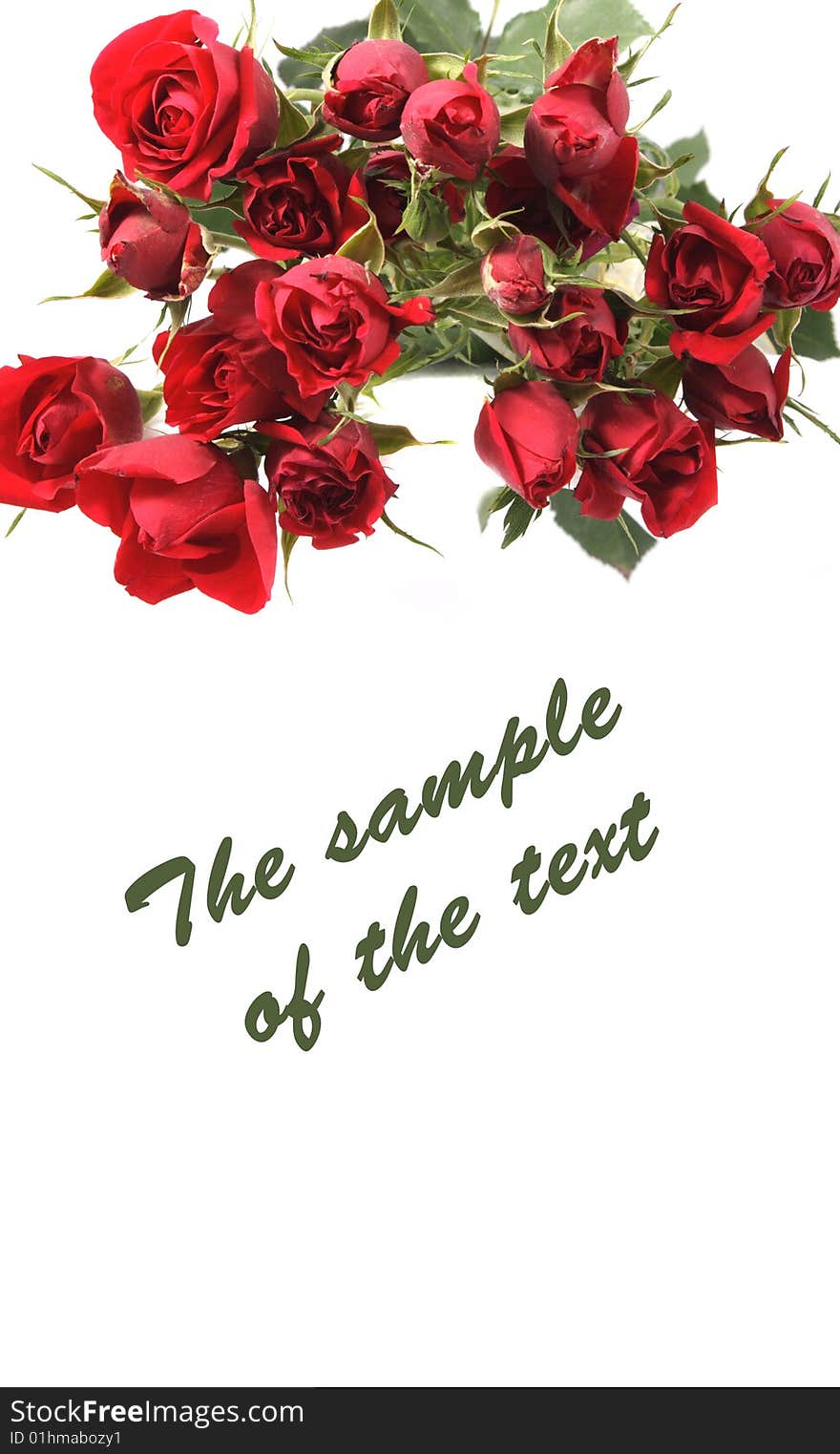 Background with a bouquet of roses of red color and a place for the text. Background with a bouquet of roses of red color and a place for the text.