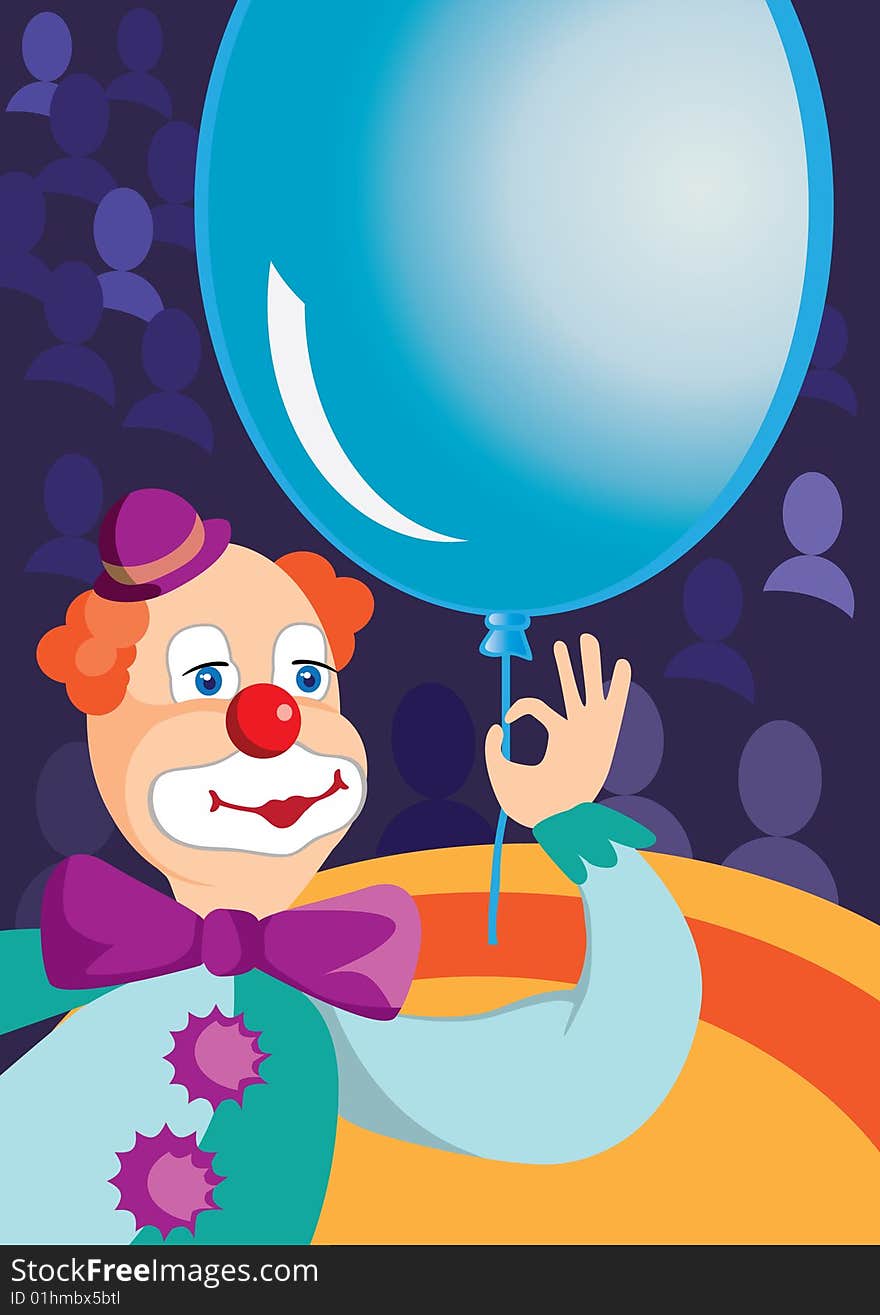 Clown with balloons at the circus