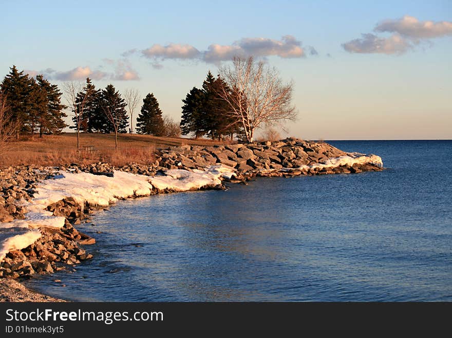 Landscape with bay and cape. Landscape with bay and cape