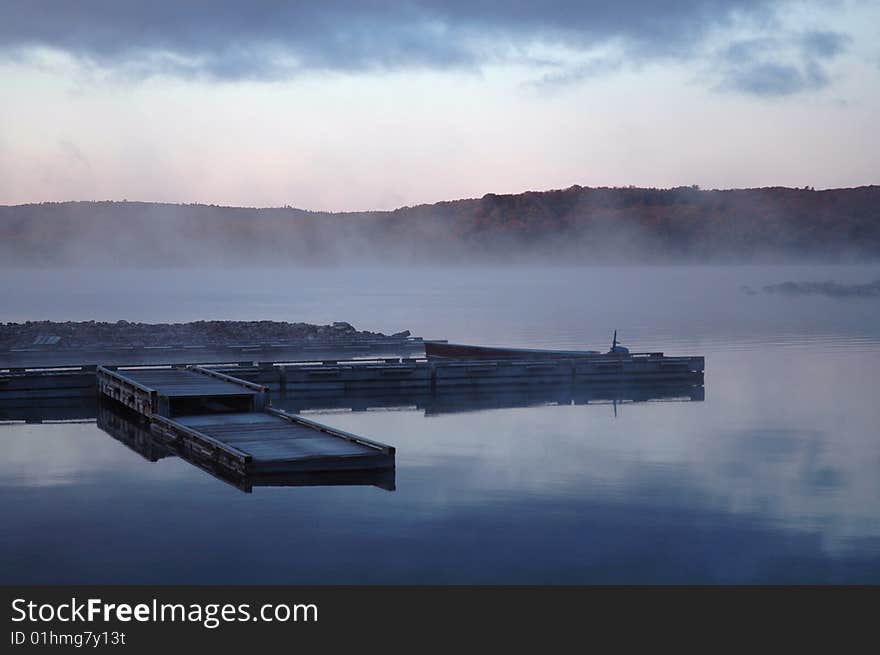 Misty morning on Flack Lake