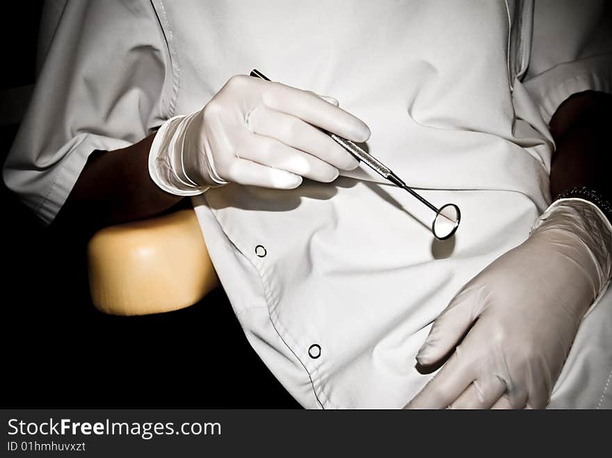 Female Dentist Ready For Examination