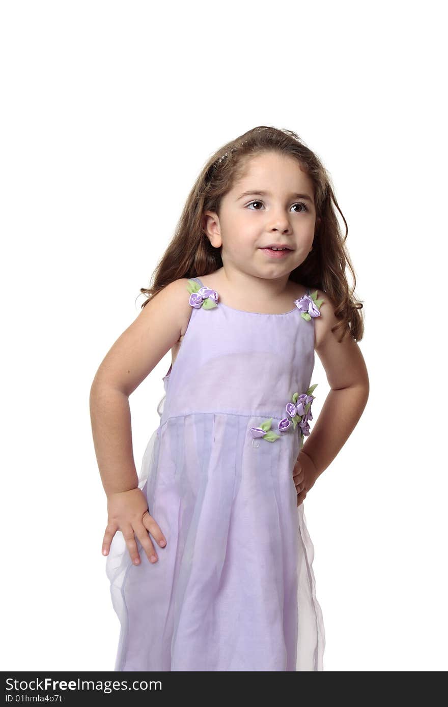 Beautiful little girl in pretty dress