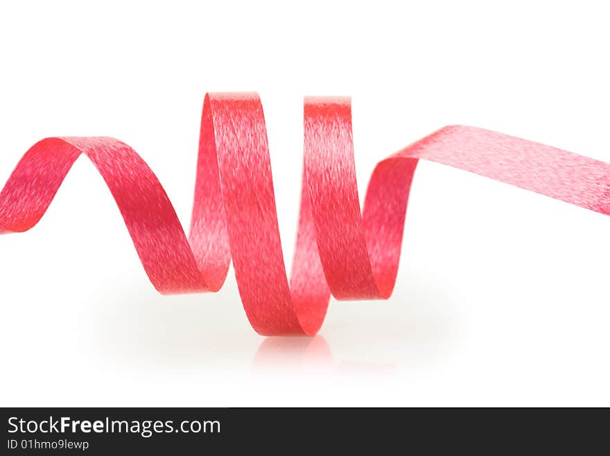 Red ribbon\tape isolated on white background. Red ribbon\tape isolated on white background