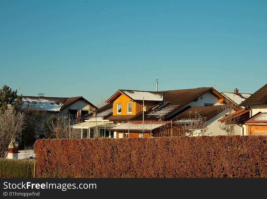 Quaint Bavarian village in the midst of winter