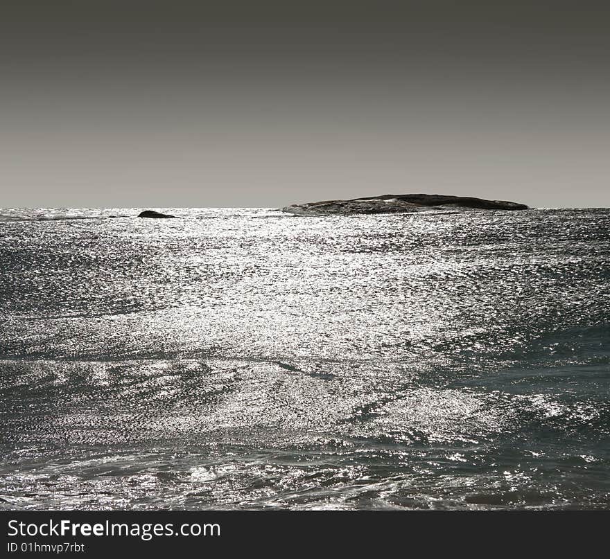 Beautiful view of the ocean in the daylight. Beautiful view of the ocean in the daylight