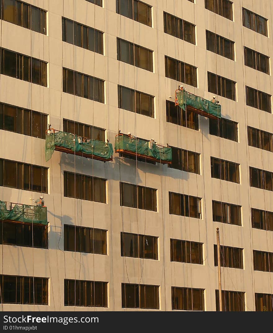 Construction workers in China