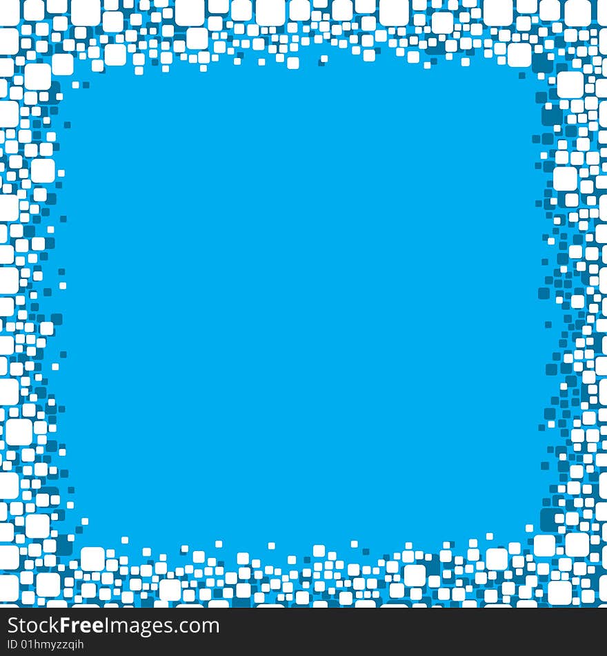 Seamless blue frame background with cute mosaic