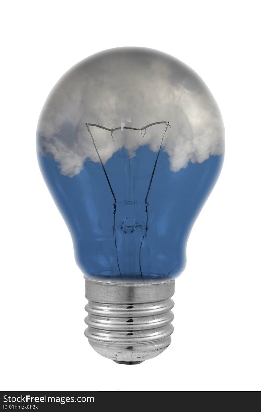 Clean energy, easy bulb with  sky. Clean energy, easy bulb with  sky.