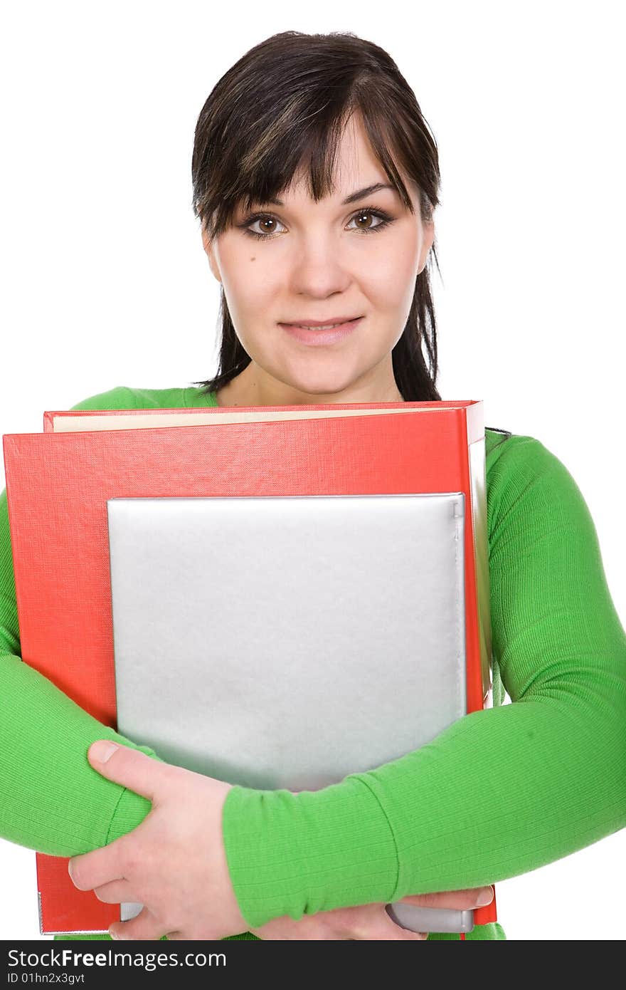 Casual student isolated over white background