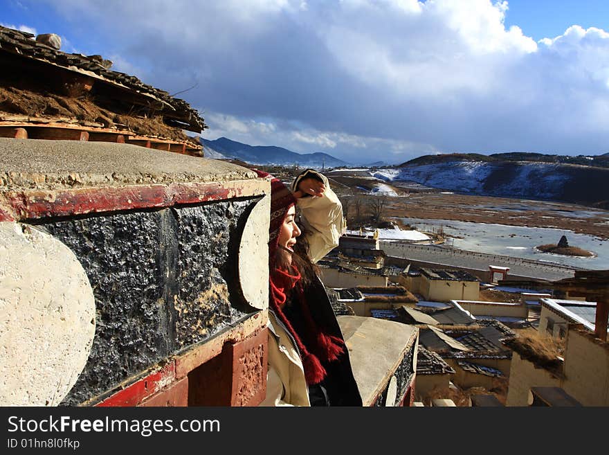 The picture was taken in Songzanlin Tample, Yunnan, China. The picture was taken in Songzanlin Tample, Yunnan, China.