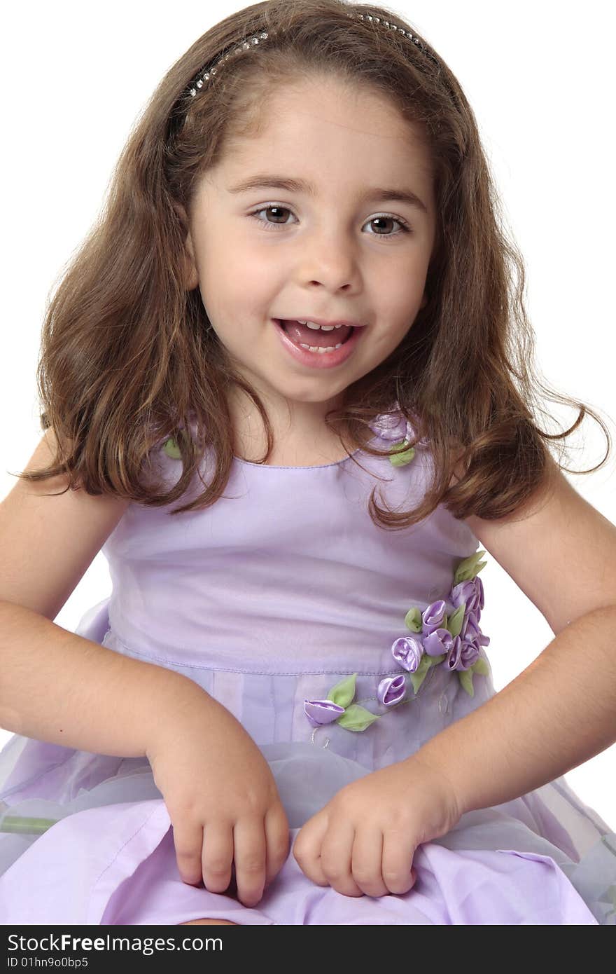 Happy joyous young girl playing