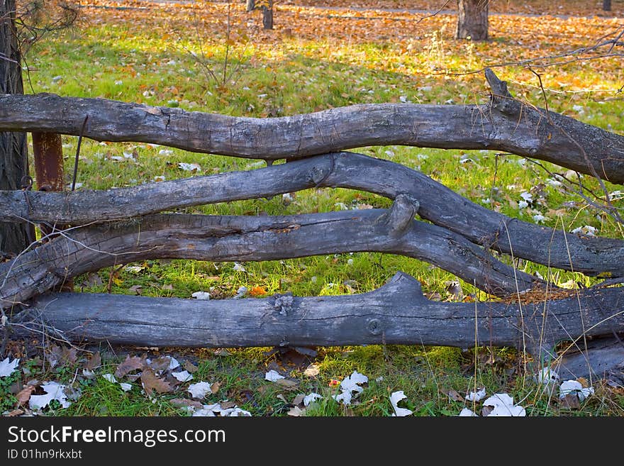 Countryside picture with wooden fence