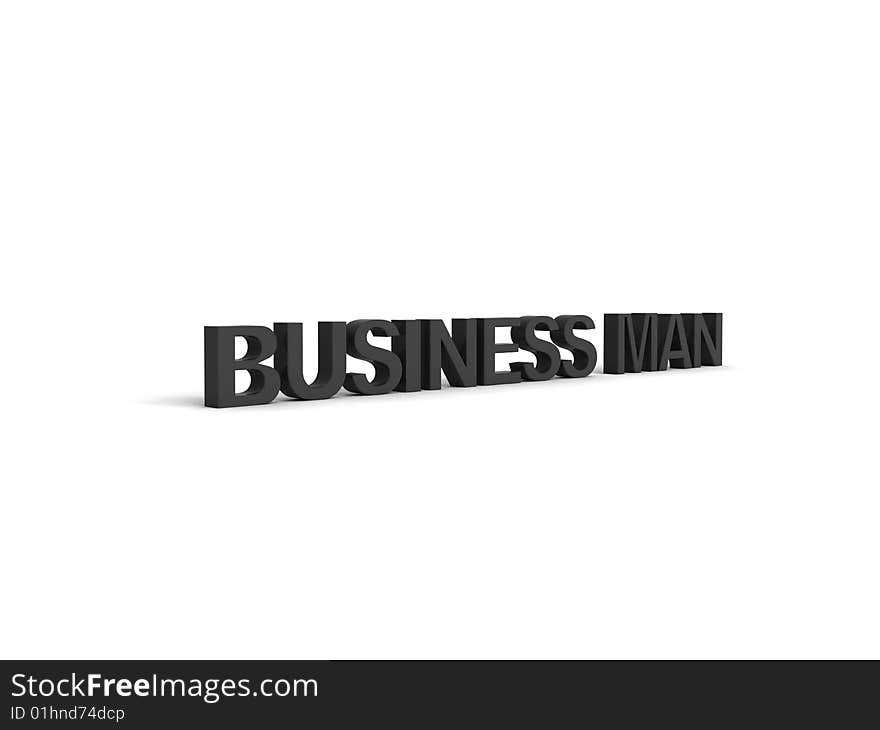 Three Dimensional Business Man Word