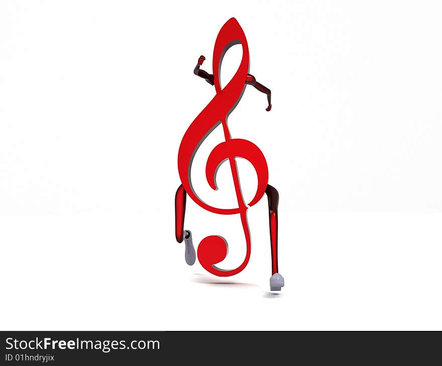 Three dimensional musical note