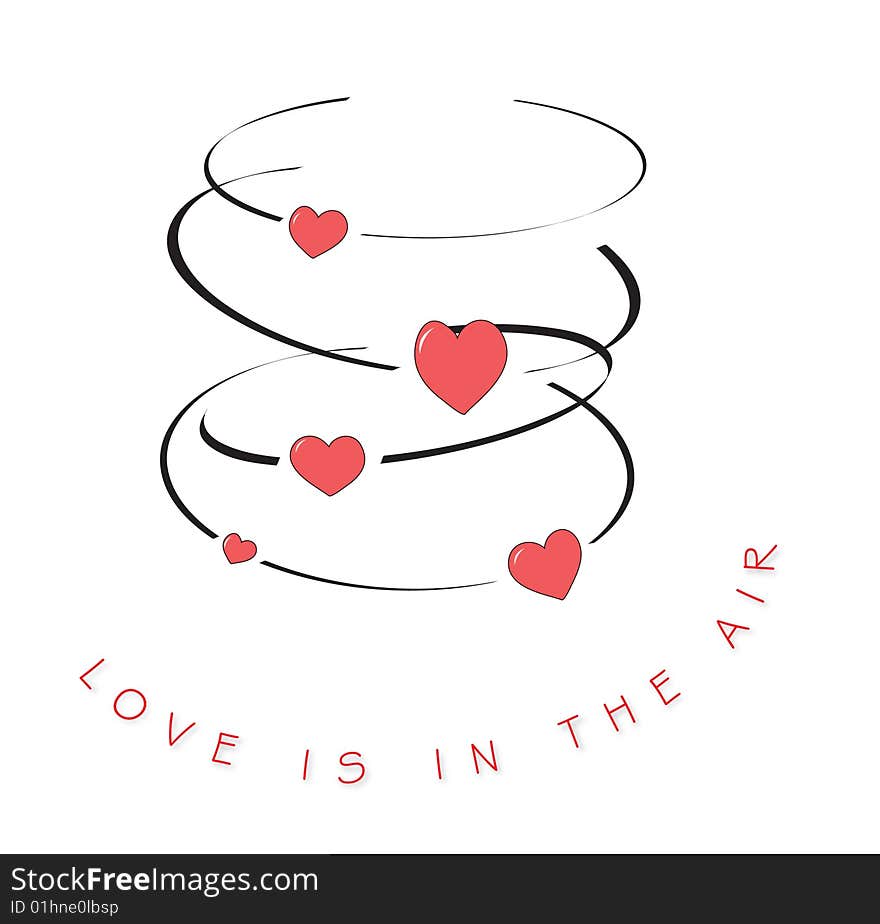 Love is in the air! Illustration of love dizziness. Love is in the air! Illustration of love dizziness