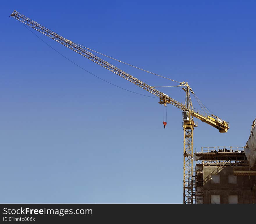 Site on construction with a blue sky. Site on construction with a blue sky