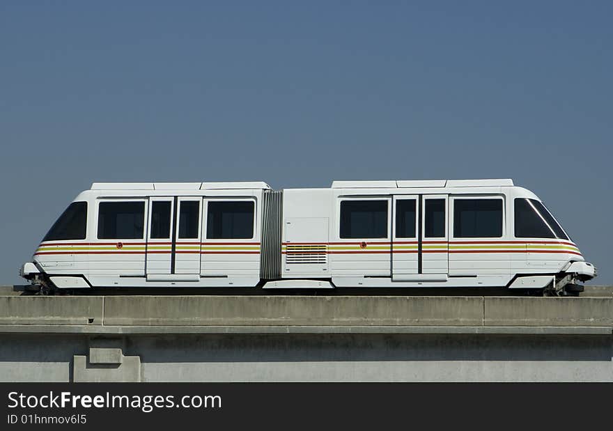 Monorail moving in the City