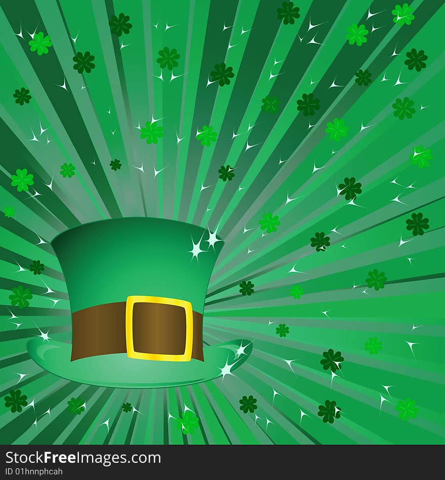 Green Patrick's hat. Vector illustration