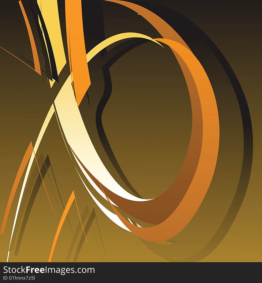 Abstract background with the brown and orange bent lines. Vector illustration. Abstract background with the brown and orange bent lines. Vector illustration