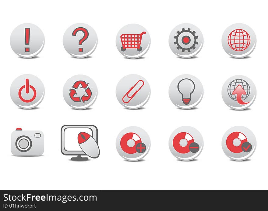 Vector illustration of different  Website and Internet buttons