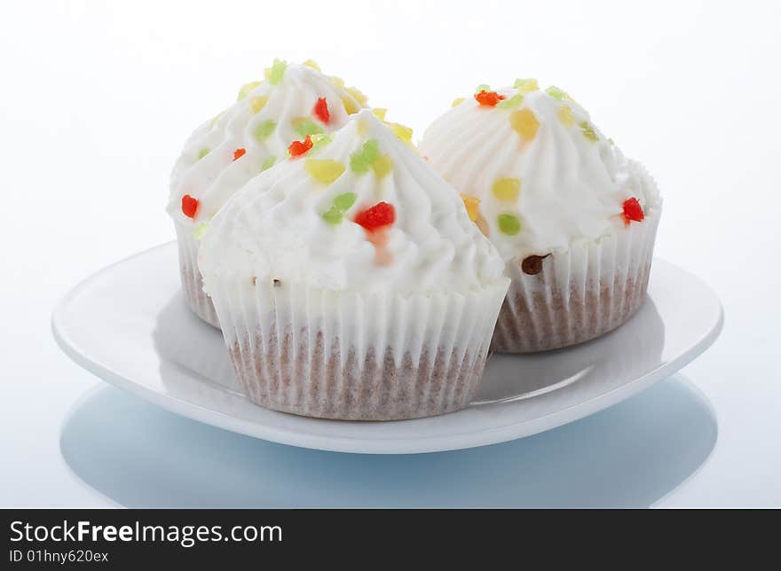 Cake on a white background