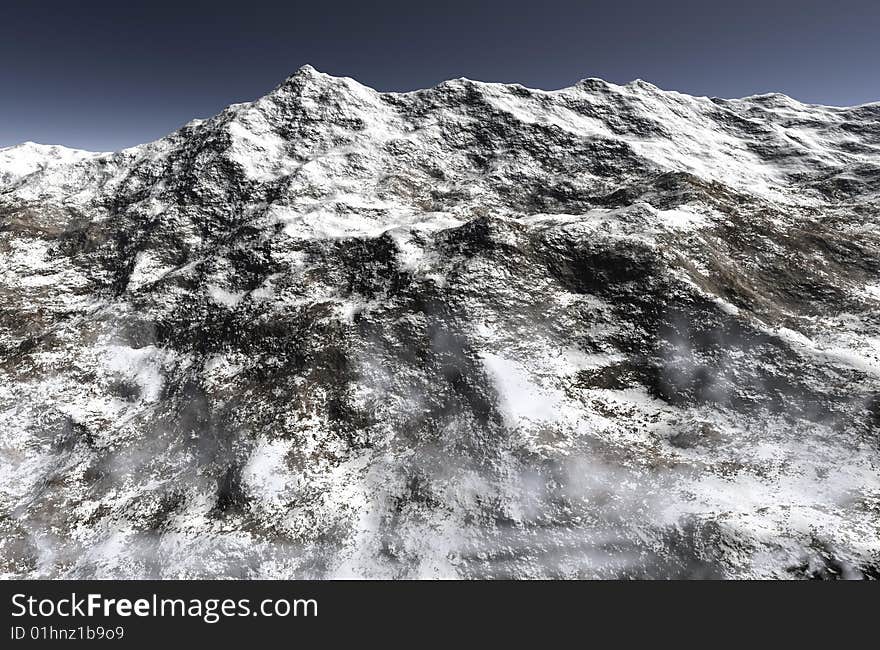 Wintry  view on The Alps