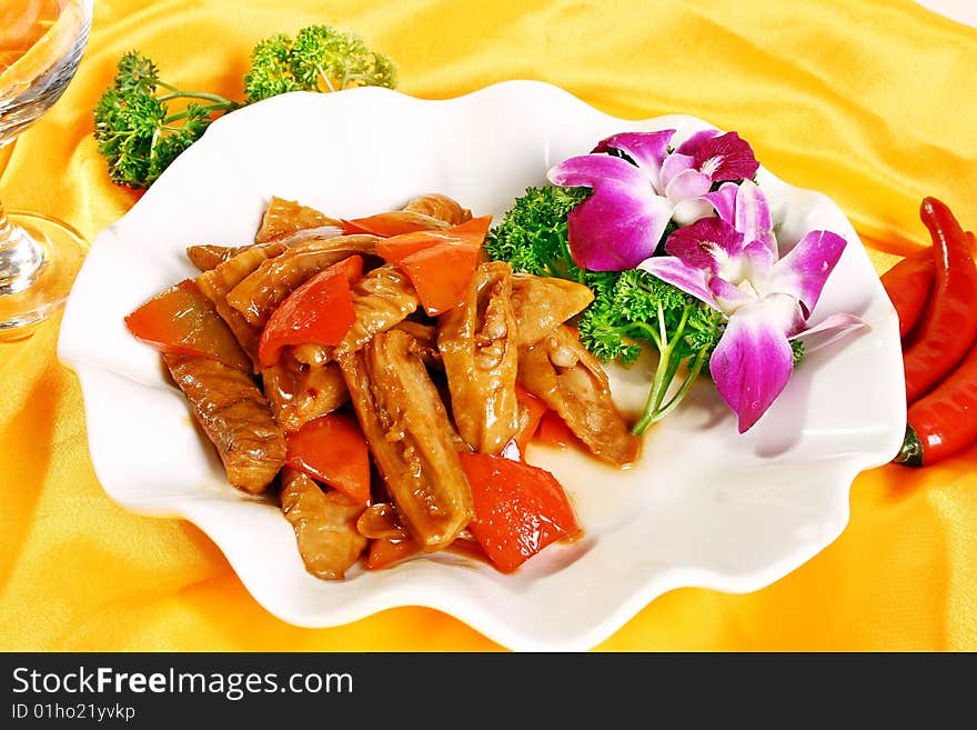 Cooked vegetables in a plate. Cooked vegetables in a plate