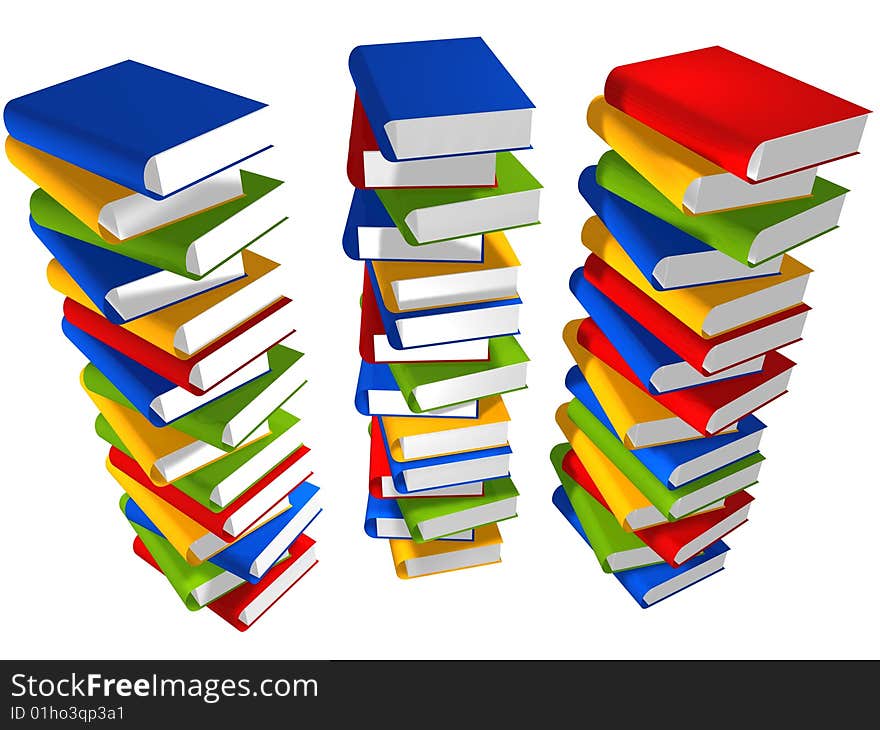 Lots of books together 3d design