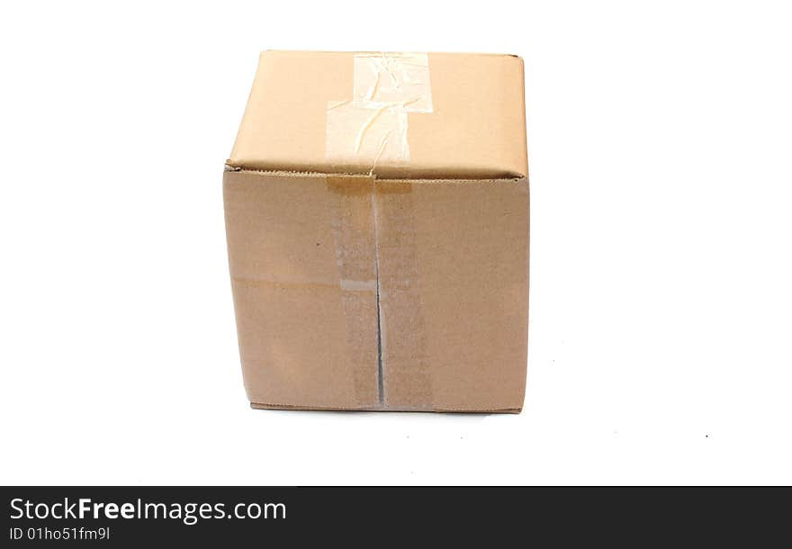 Shot of a cardboard box on a white background