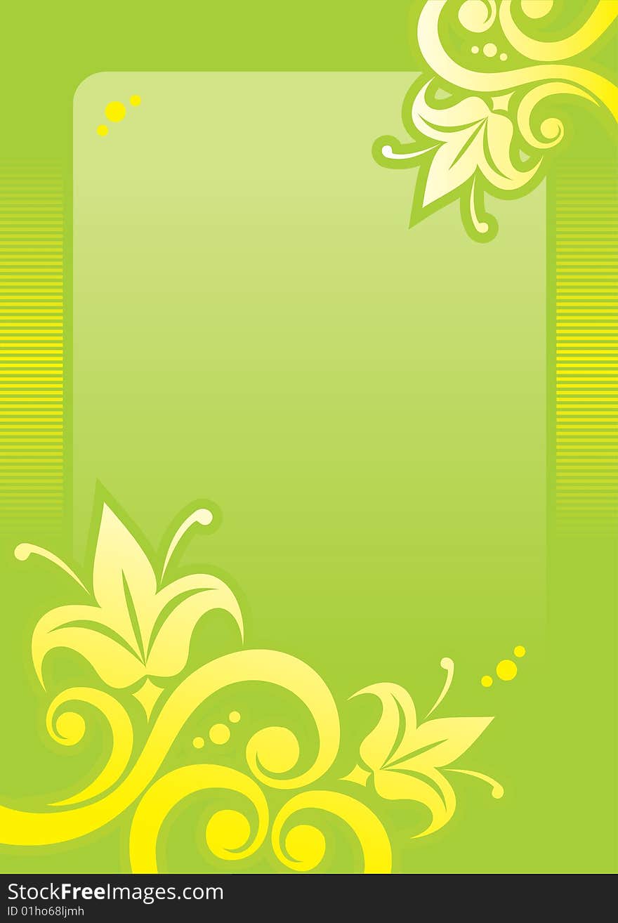 Abstract floral background in green. Vector illustration. Abstract floral background in green. Vector illustration.