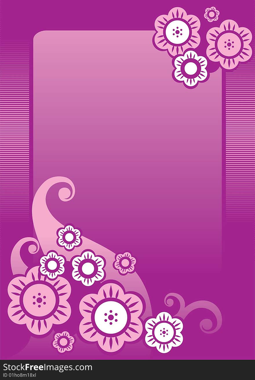 Abstract blue purple floral background for your design.