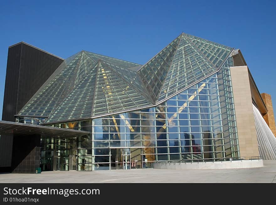 Modern Artistic Hall over blue Sky. Modern Artistic Hall over blue Sky