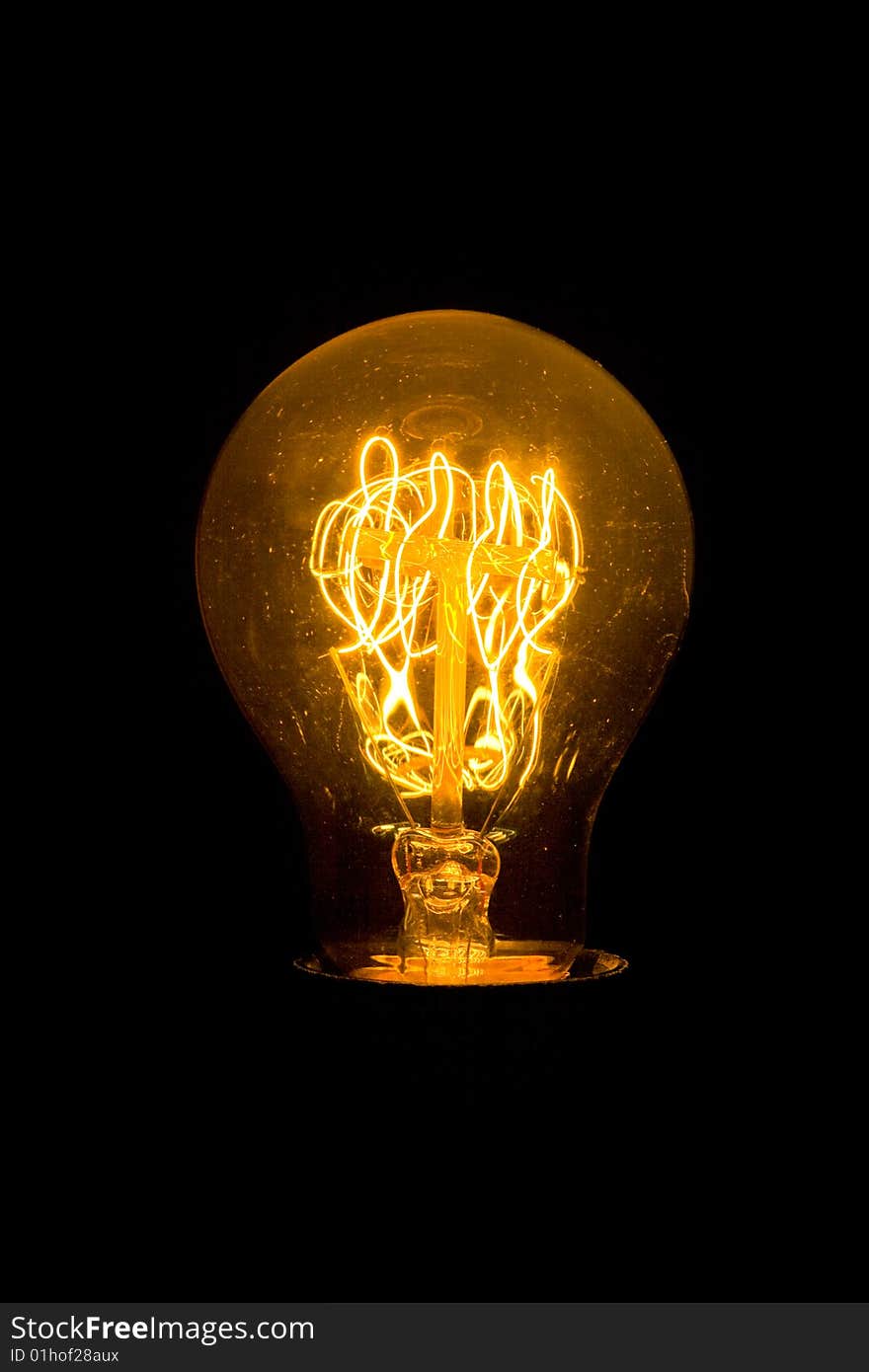 A wired lamp isolated on a black background