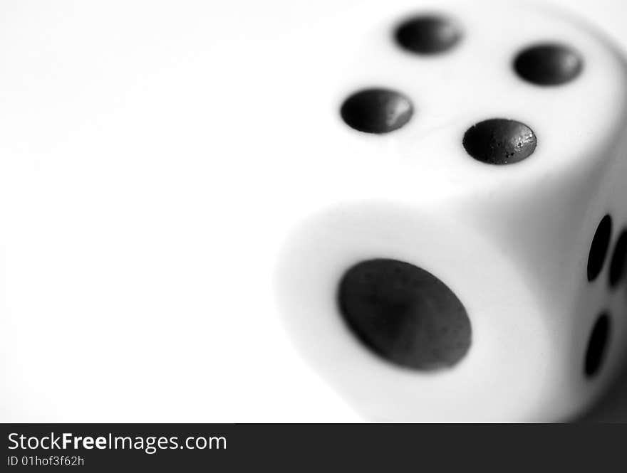 Square dice on color background