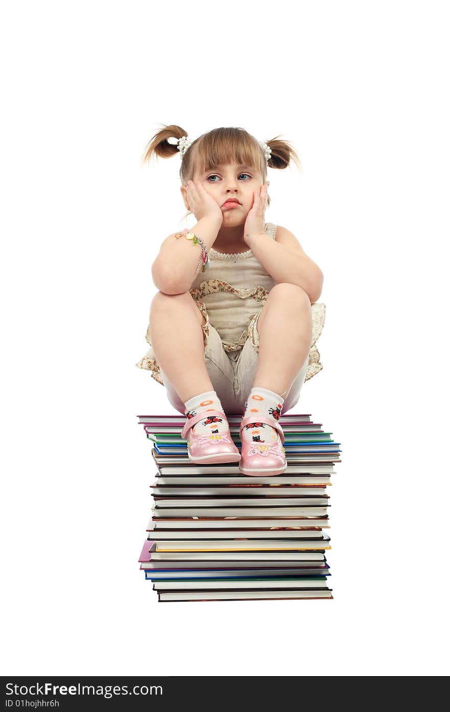 Portrait of a pretty girl with books. Portrait of a pretty girl with books.