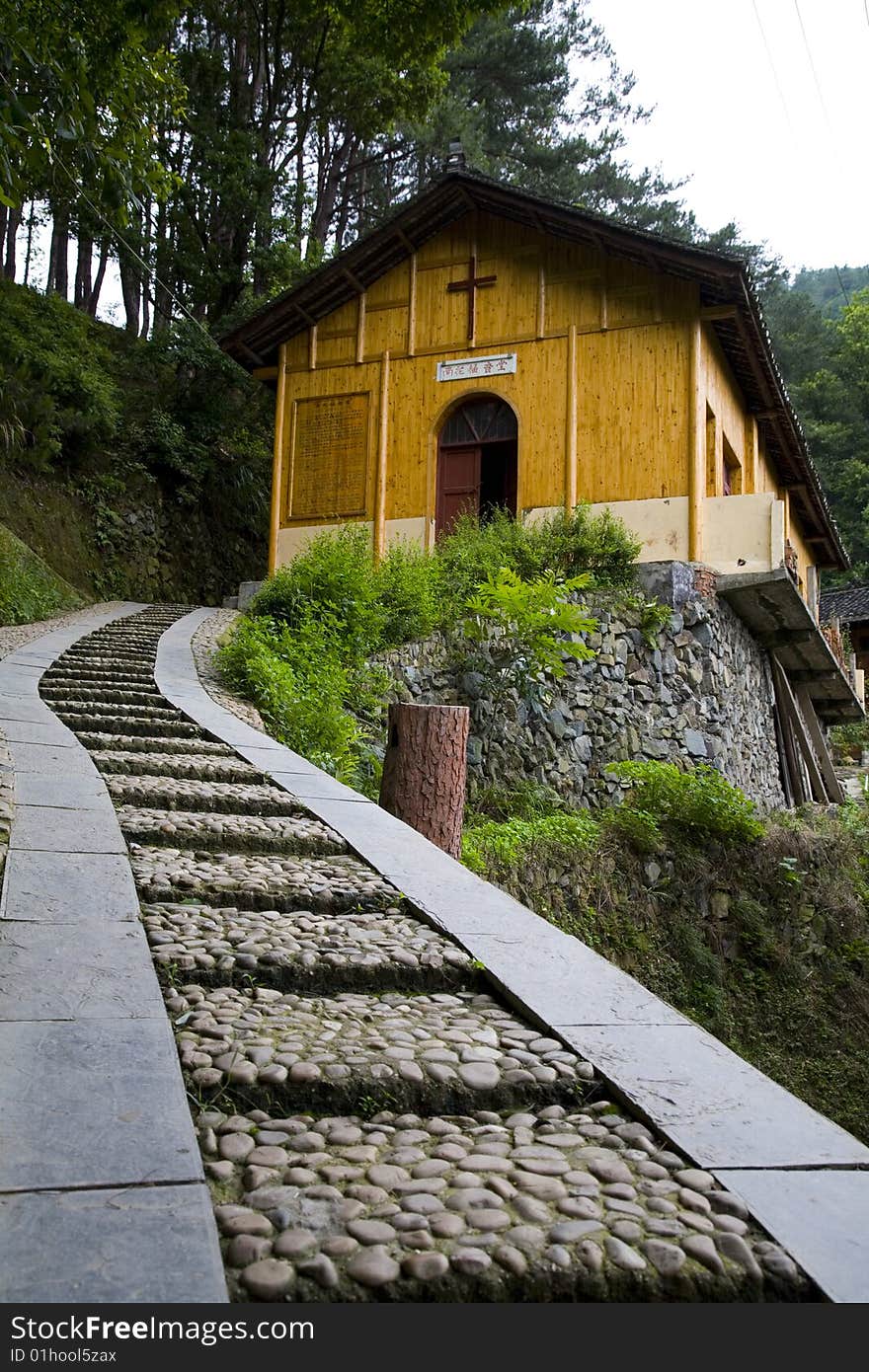 A road to the church,Asia