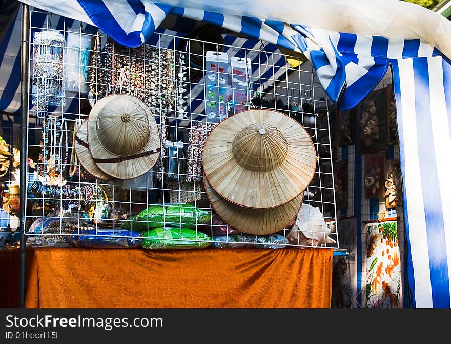 Much objects being for sale on a tray